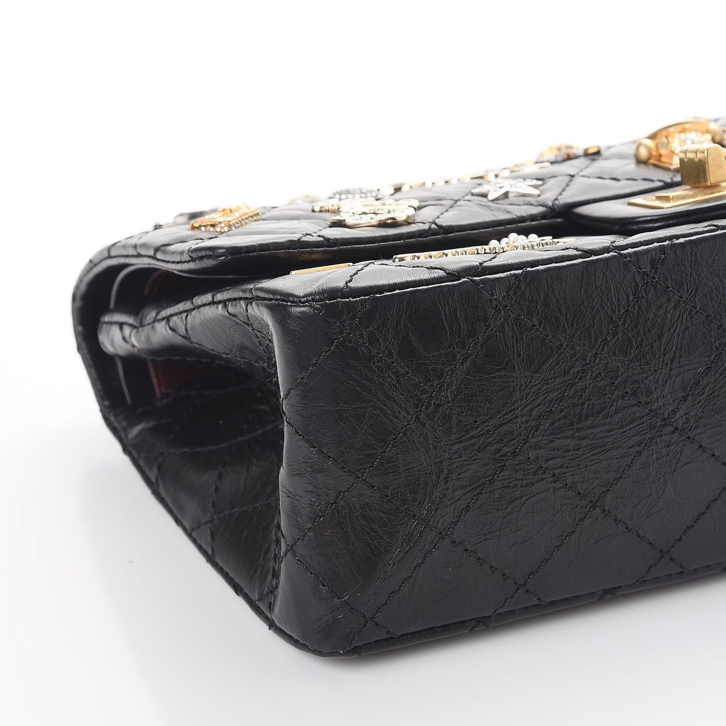 Aged Calfskin Lucky Charms 2.55 Reissue 225 Flap Black