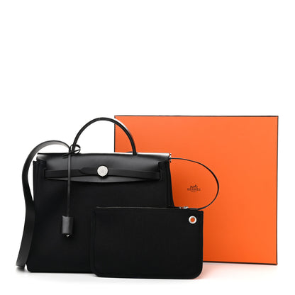 Hermes Military Toile Vache Hunter Herbag Zip Retourne 31 PM Black 12 of 12
