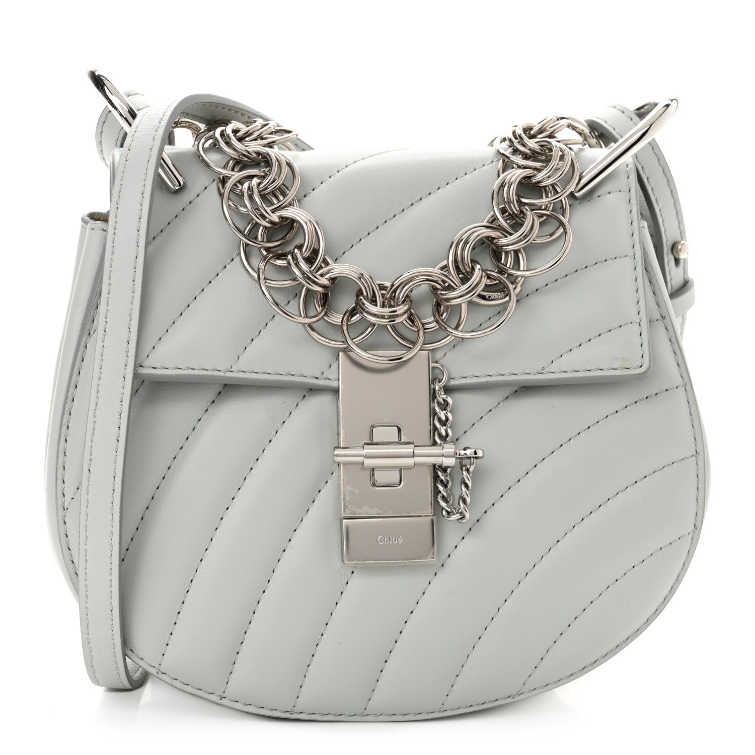 Chloe Calfskin Quilted Mini Drew Bijou Shoulder Bag Airy Grey 1 of 10