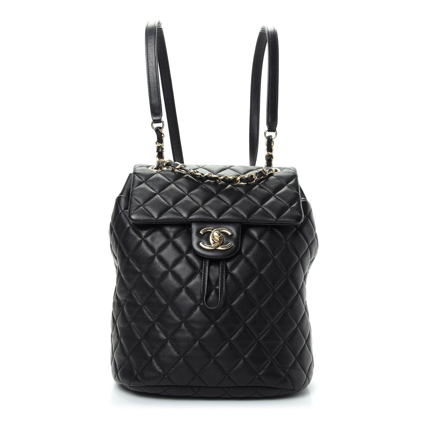 Lambskin Quilted Small Urban Spirit Backpack Black