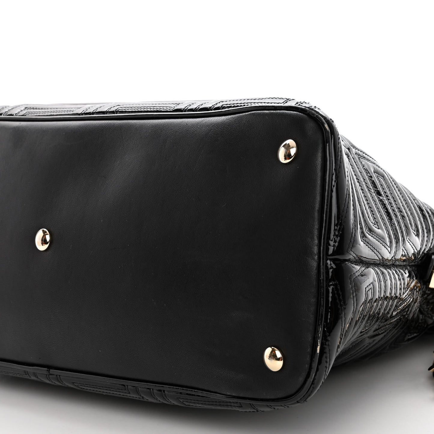 Patent Borsa Couture Shoulder Bag Black