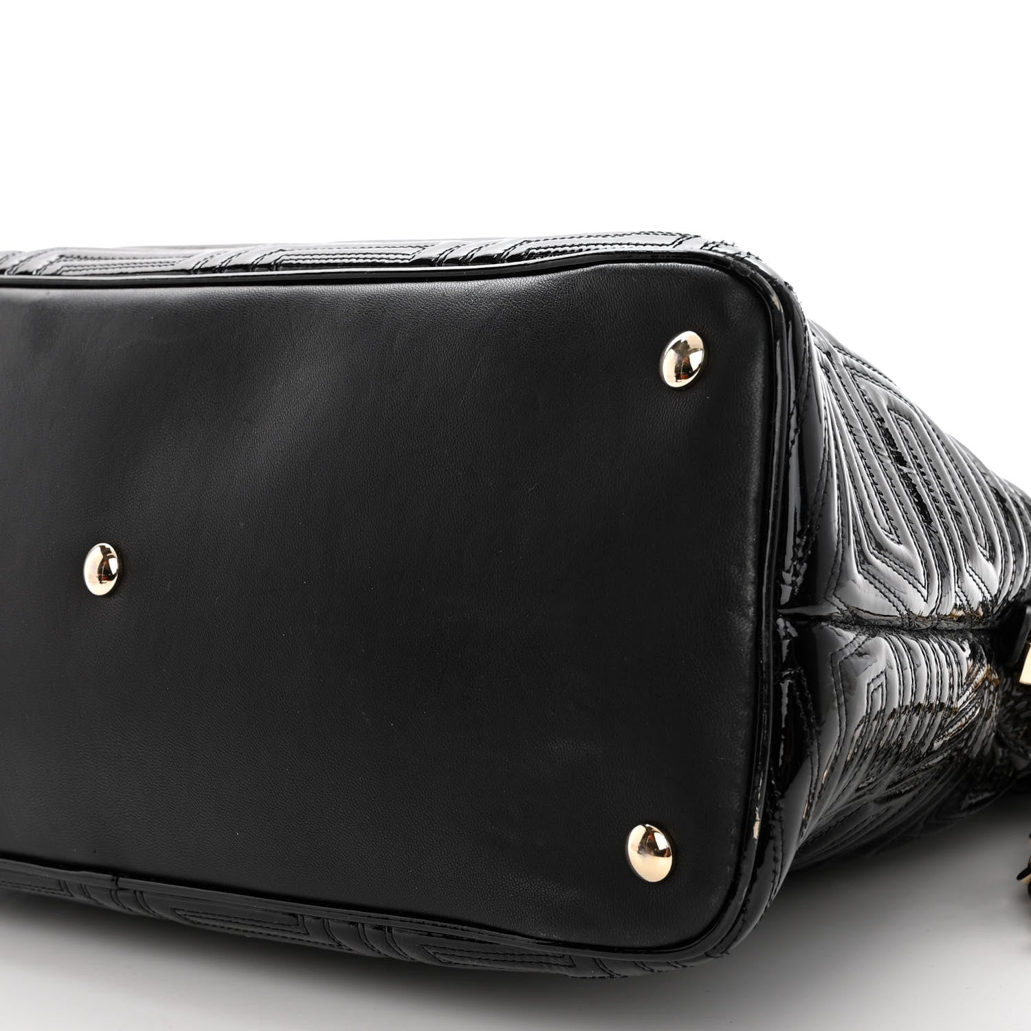 Versace Patent Borsa Couture Shoulder Bag Black 9 of 10