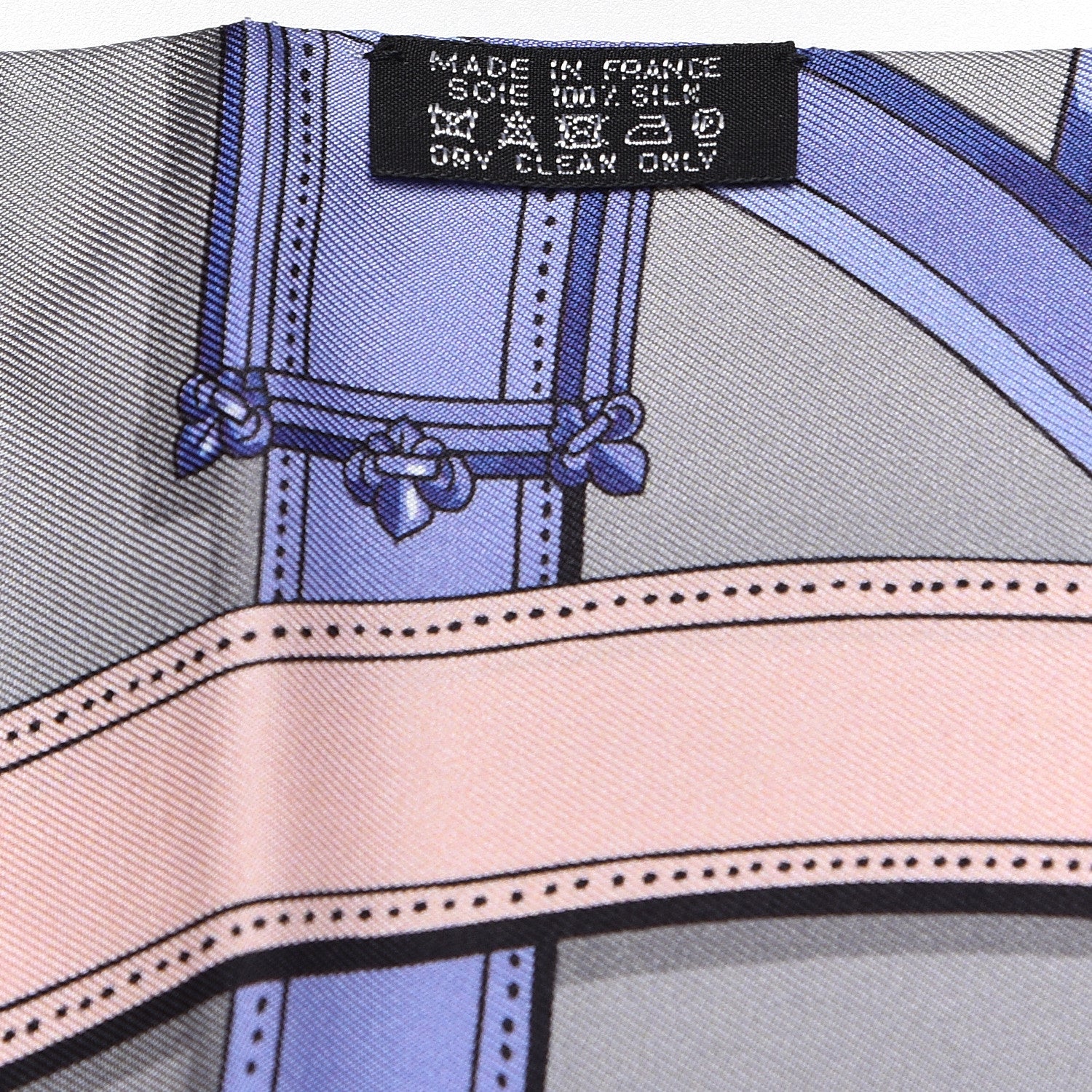 Hermes Silk Cavalcadour Maxi Twilly Gris Perle Mauve Crevette 3 of 4