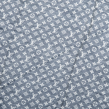 Louis Vuitton Wool Silk Monogram Denim Shawl Blue 1 of 5