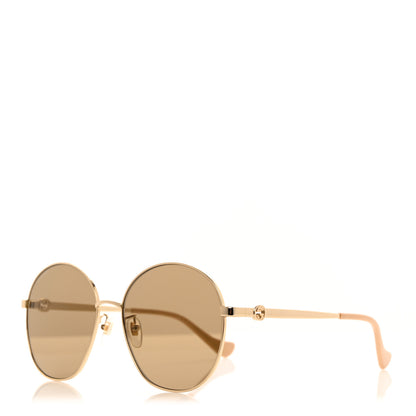 Gucci Metal Round GG Sunglasses GG1090SA Gold 1 of 9