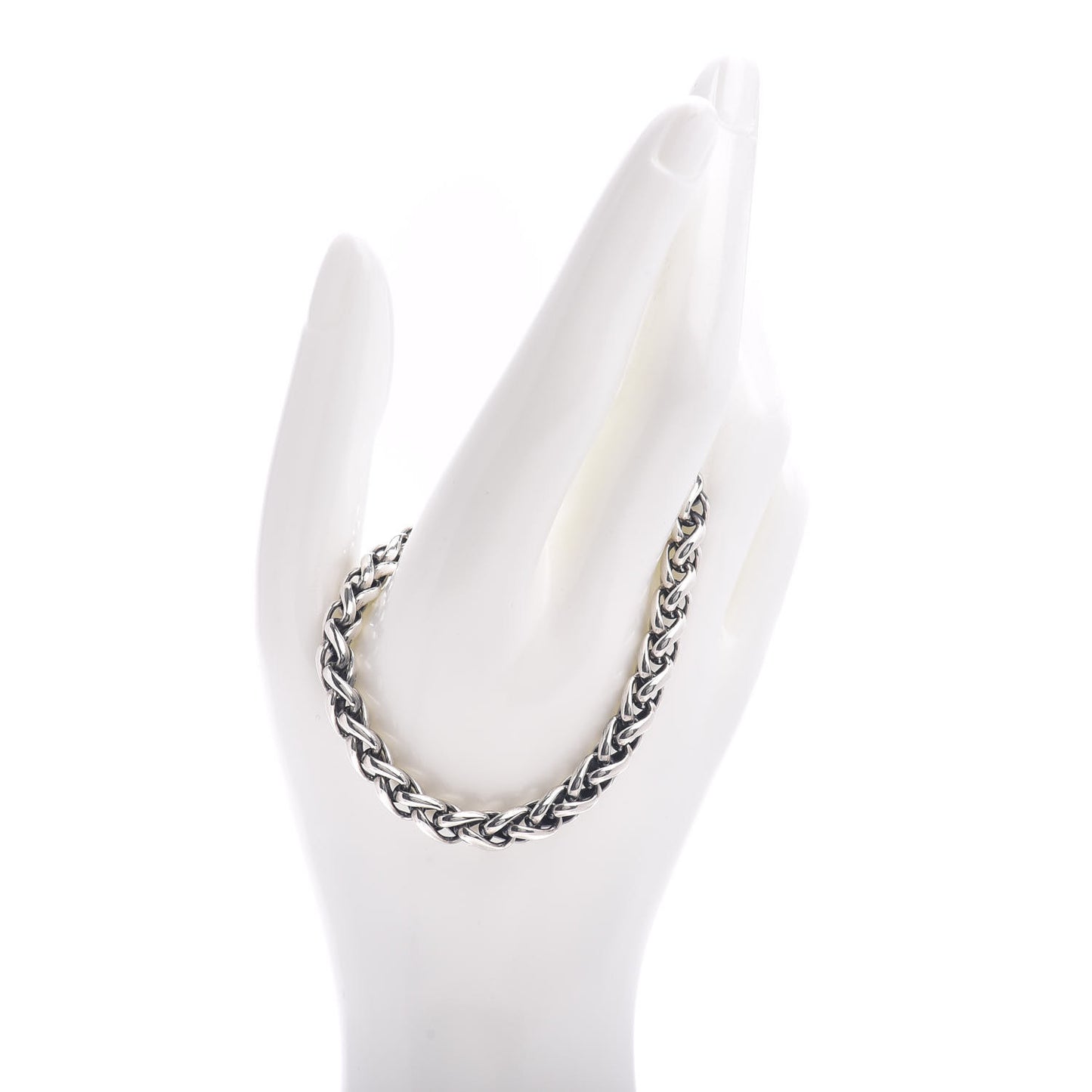 Sterling Silver 14K Yellow Gold 6mm Wheat Chain Bracelet