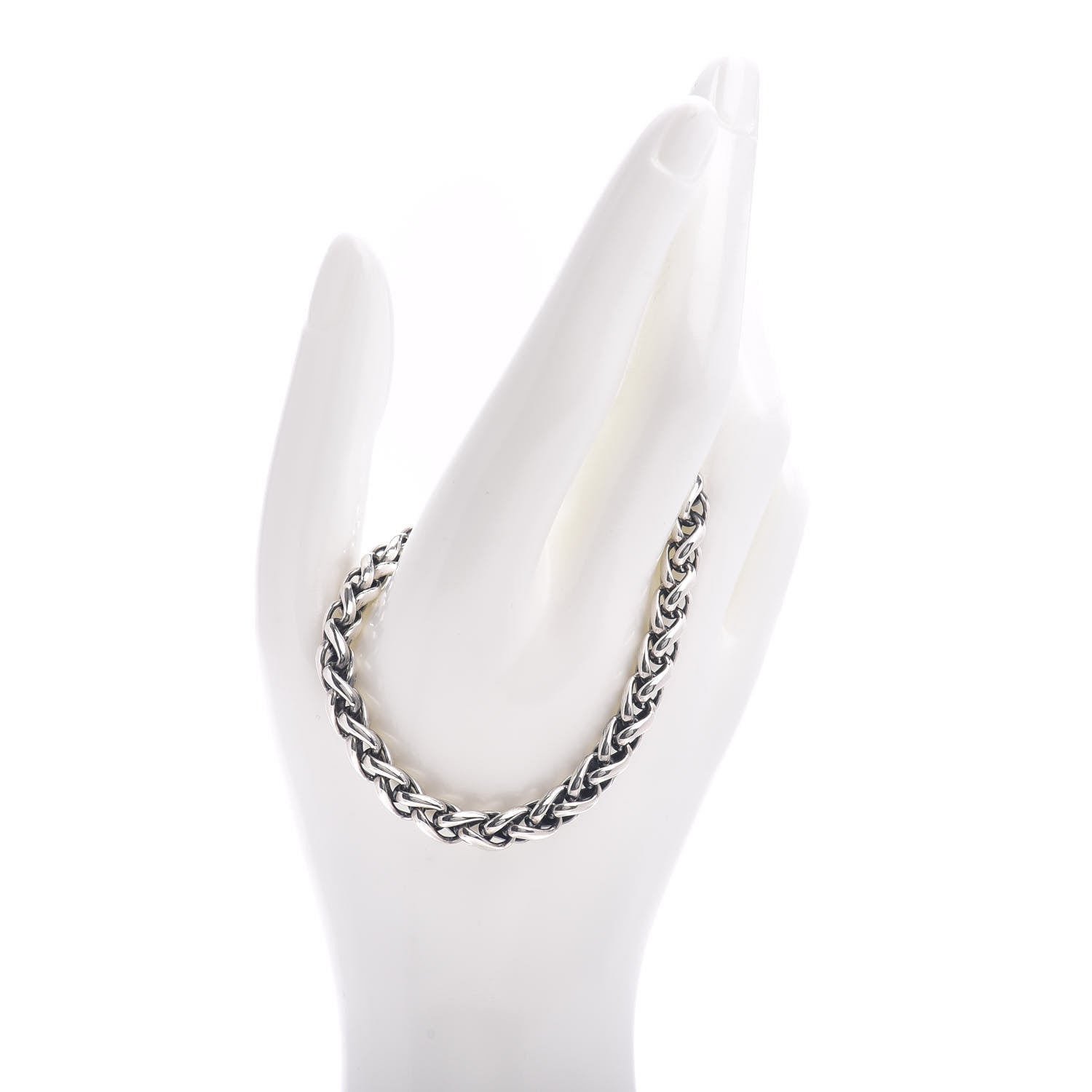 David Yurman Sterling Silver 14K Yellow Gold 6mm Wheat Chain Bracelet 2 of 4