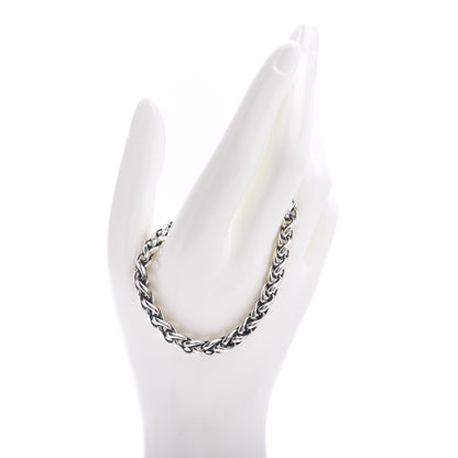 David Yurman Sterling Silver 14K Yellow Gold 6mm Wheat Chain Bracelet 2 of 4