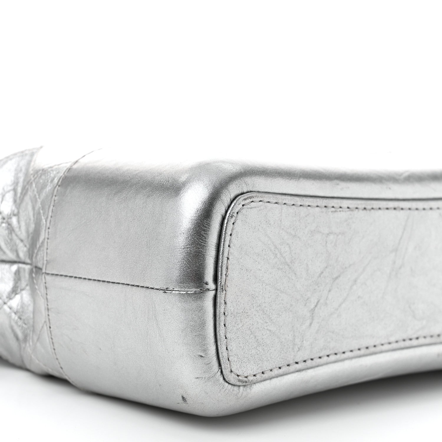 Chanel Metallic Aged Calfskin Quilted Medium Gabrielle Silver 9 of 12