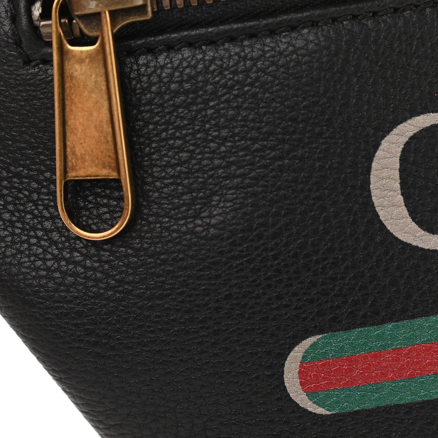 Grained Calfskin Small Logo Belt Bag Black