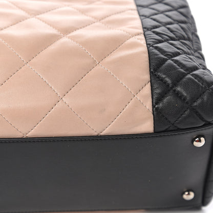 Chanel Lambskin Quilted CC Shopping Tote Black Rose Clair 11 of 15
