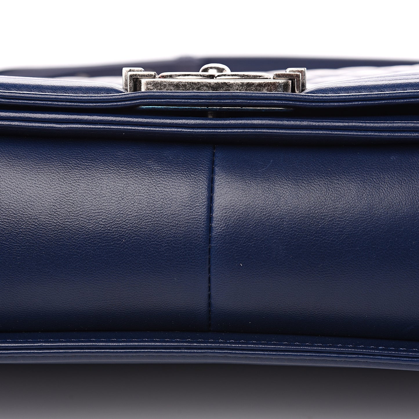 Lambskin Quilted New Medium Boy Flap Dark Blue