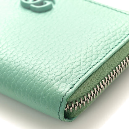 Gucci Dollar Calfskin Enamel Monochrome GG Marmont Zip Around Card Holder Pepperlight Mint 8 of 8