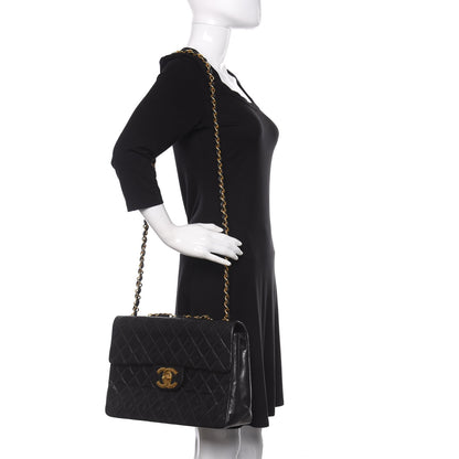 Chanel Lambskin Quilted XL Jumbo Single Flap Black 2 of 13