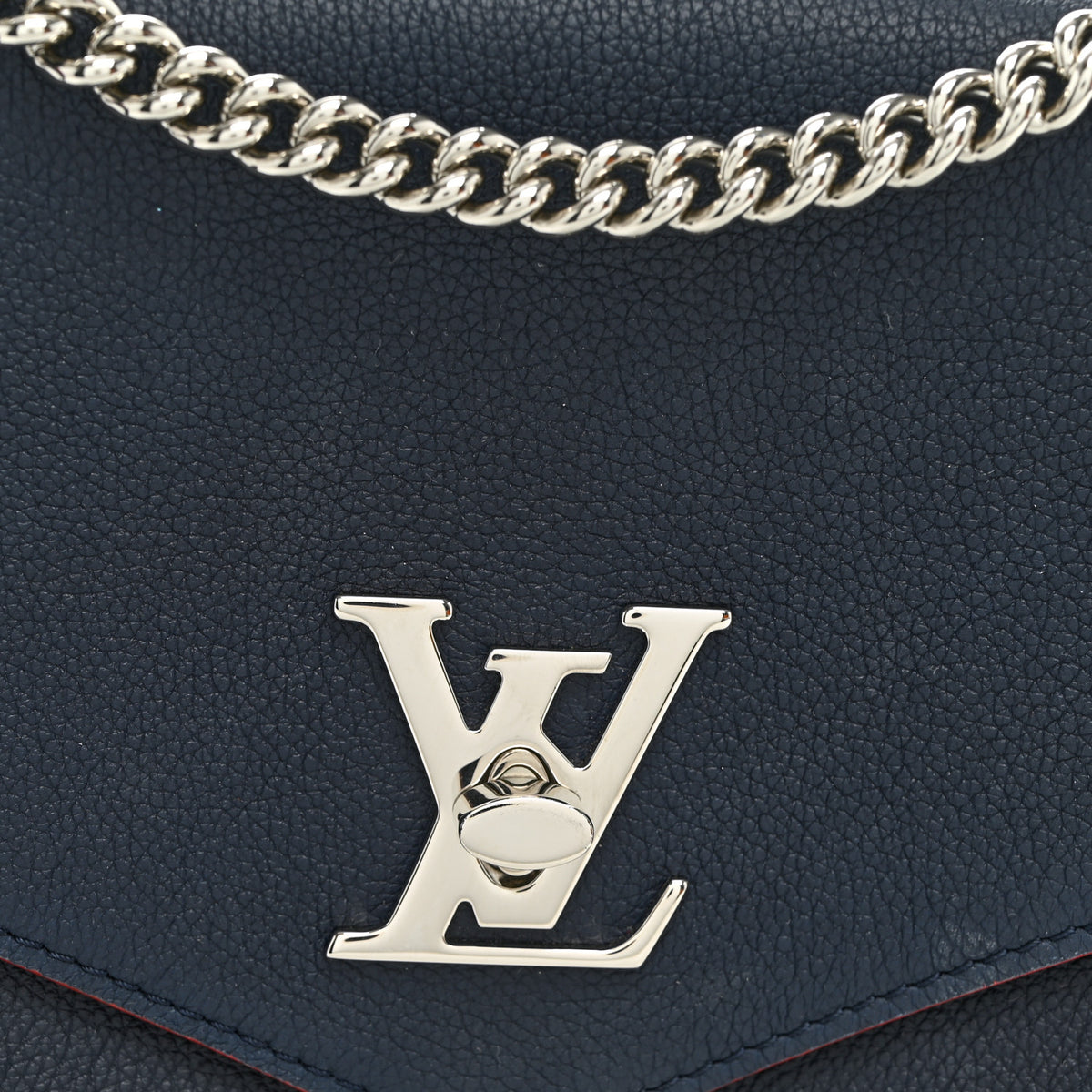 Soft Calfskin Mylockme Chain Bag BB Marine Rouge