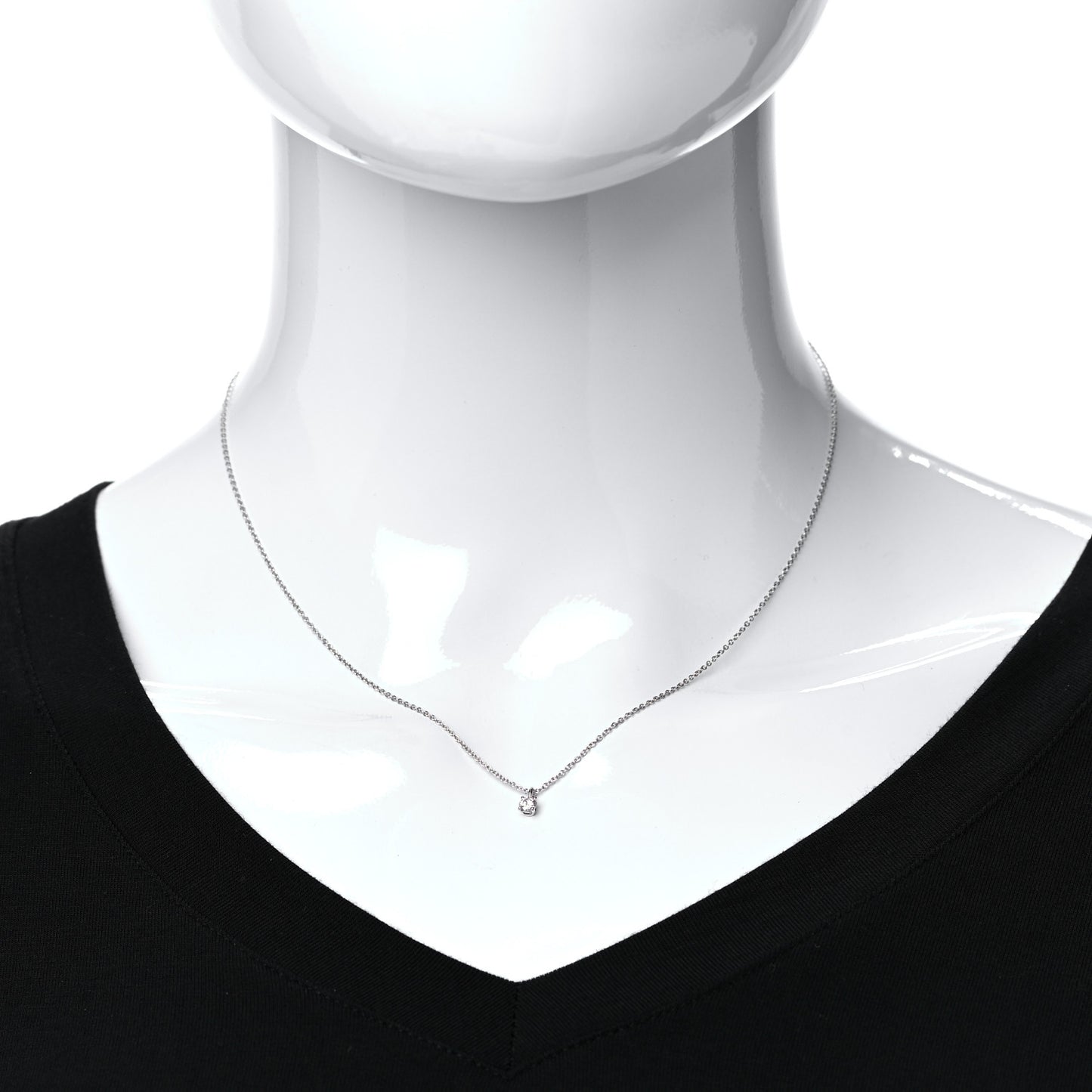 Platinum Diamond .12ct Solitaire Pendant Necklace