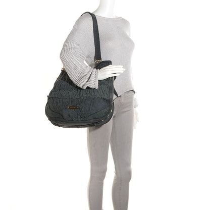 Burberry Prorsum Python Ruched Large Vallance Hobo Blue 4 of 11