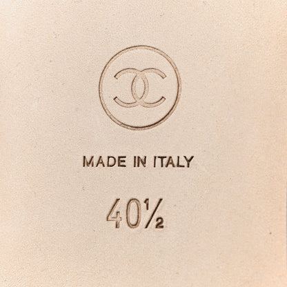 Chanel Suede Cap Toe CC Ballerina Flats 40.5 Light Blue Turquoise 6 of 7