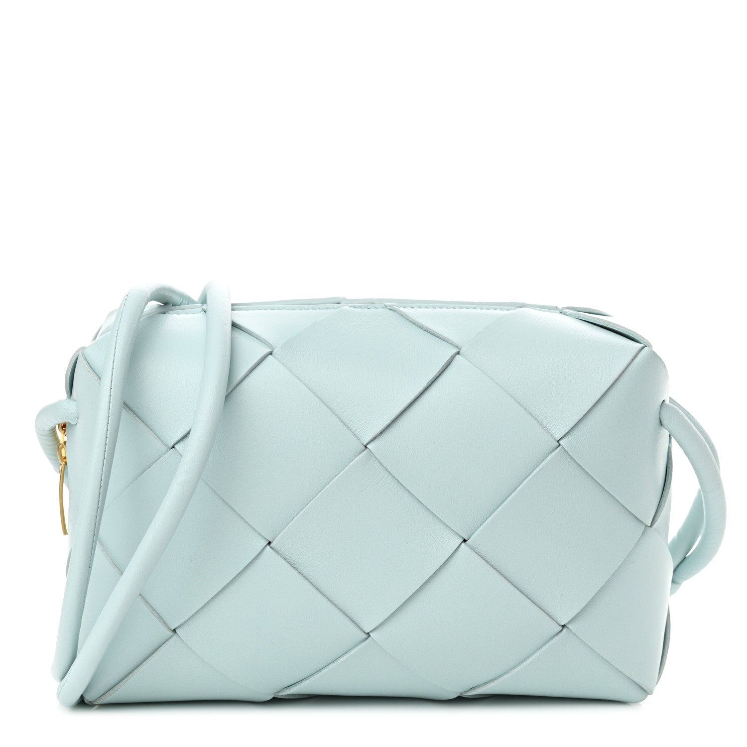 Bottega Veneta Lambskin Maxi Intrecciato Small Cassette Camera Bag Teal Washed 1 of 11