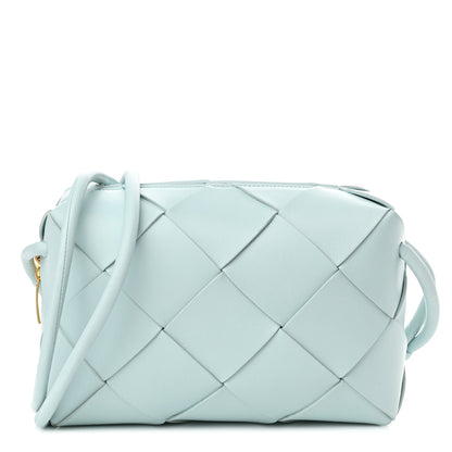 Bottega Veneta Lambskin Maxi Intrecciato Small Cassette Camera Bag Teal Washed 1 of 11