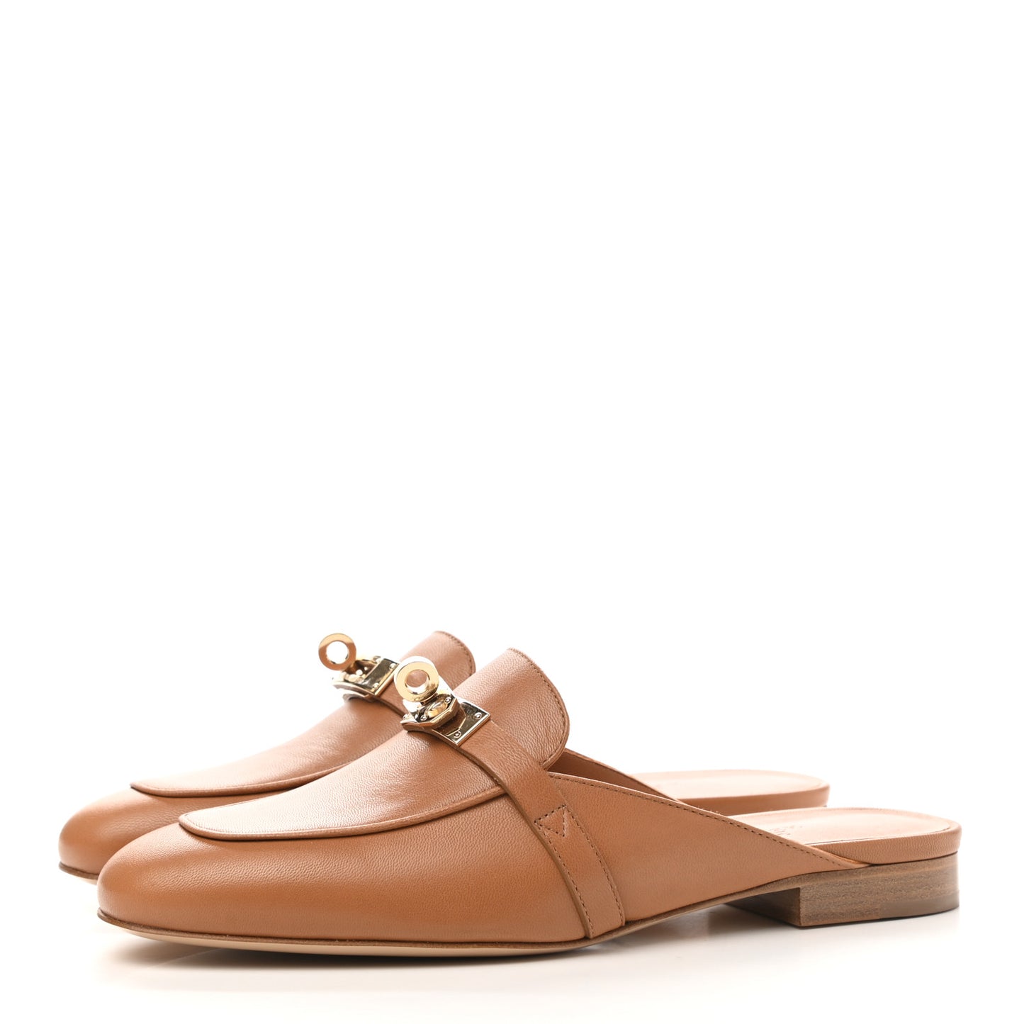 Cotton Canvas Calfskin Oz Mules 36 Naturel Beige Dore