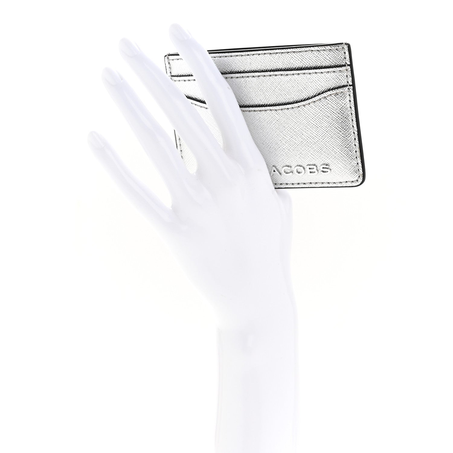 Marc Jacobs Metallic Saffiano Cardholder Silver 3 of 14