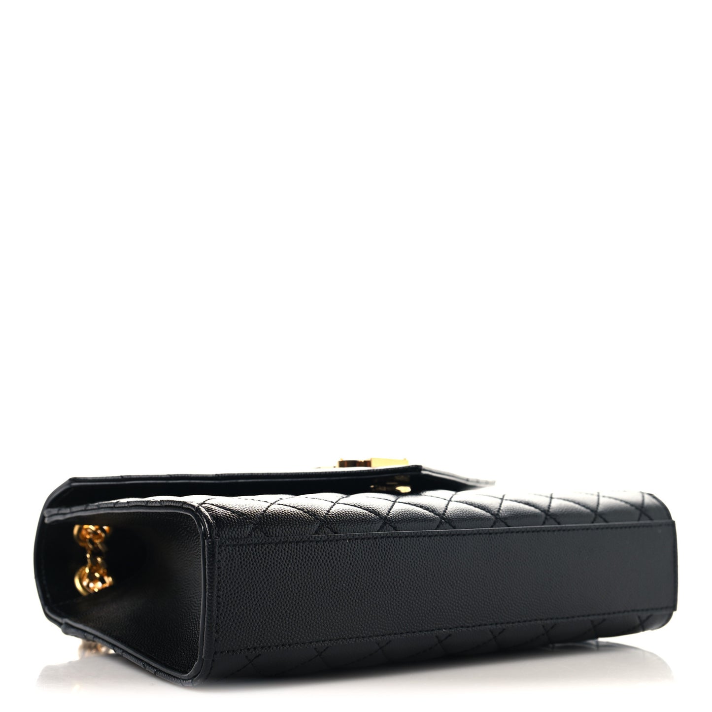 Grain De Poudre Textured Mixed Matelasse Triquilt Medium Monogram Satchel Black
