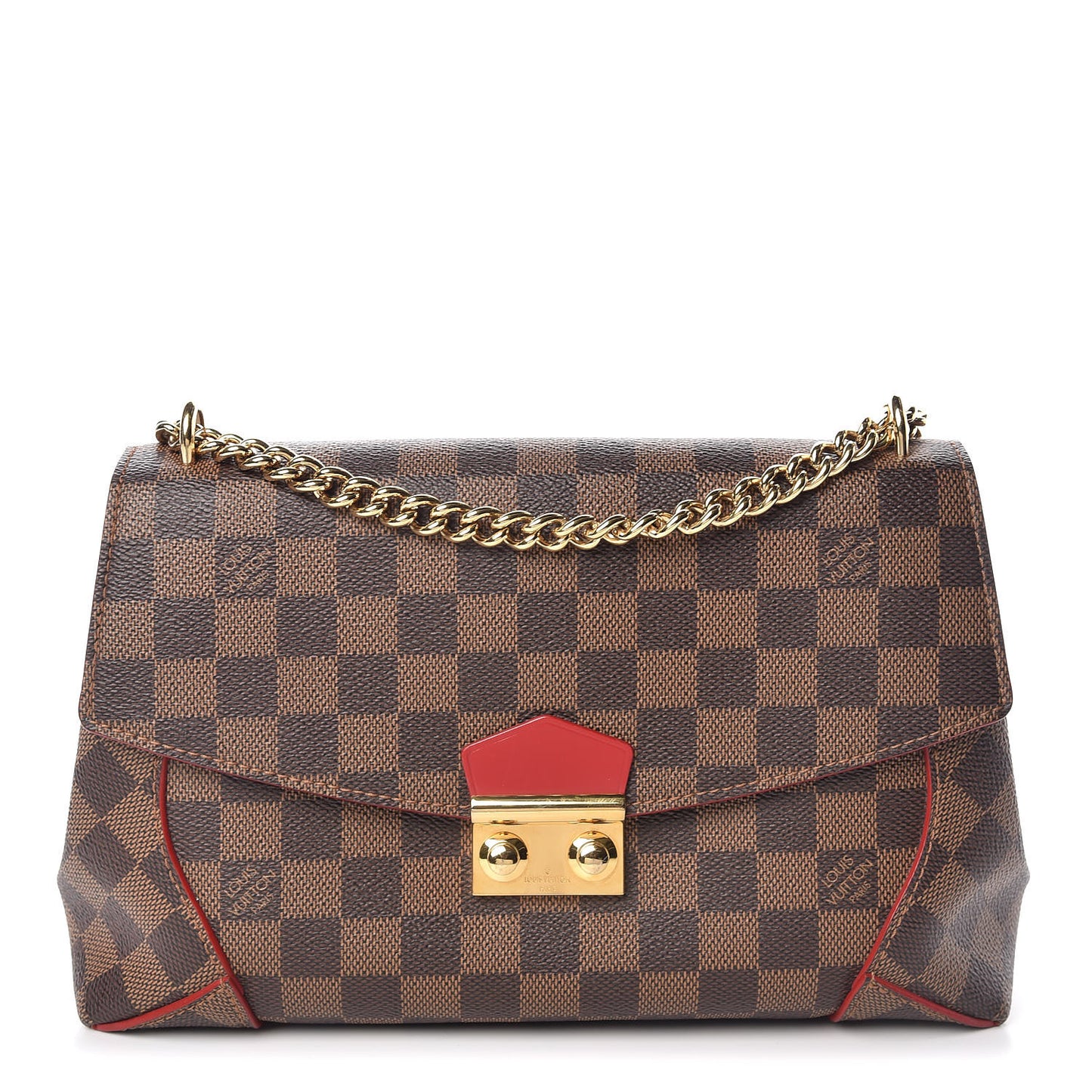 Damier Ebene Caissa Clutch Cherry