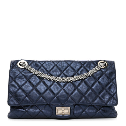 Chanel Metallic Aged Calfskin Quilted 2.55 Reissue 228 Flap Blue 1 of 10