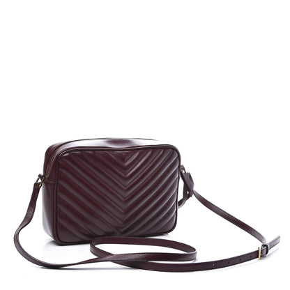 Saint Laurent Calfskin Matelasse Monogram Lou Camera Bag Dark Legion Red 2 of 9