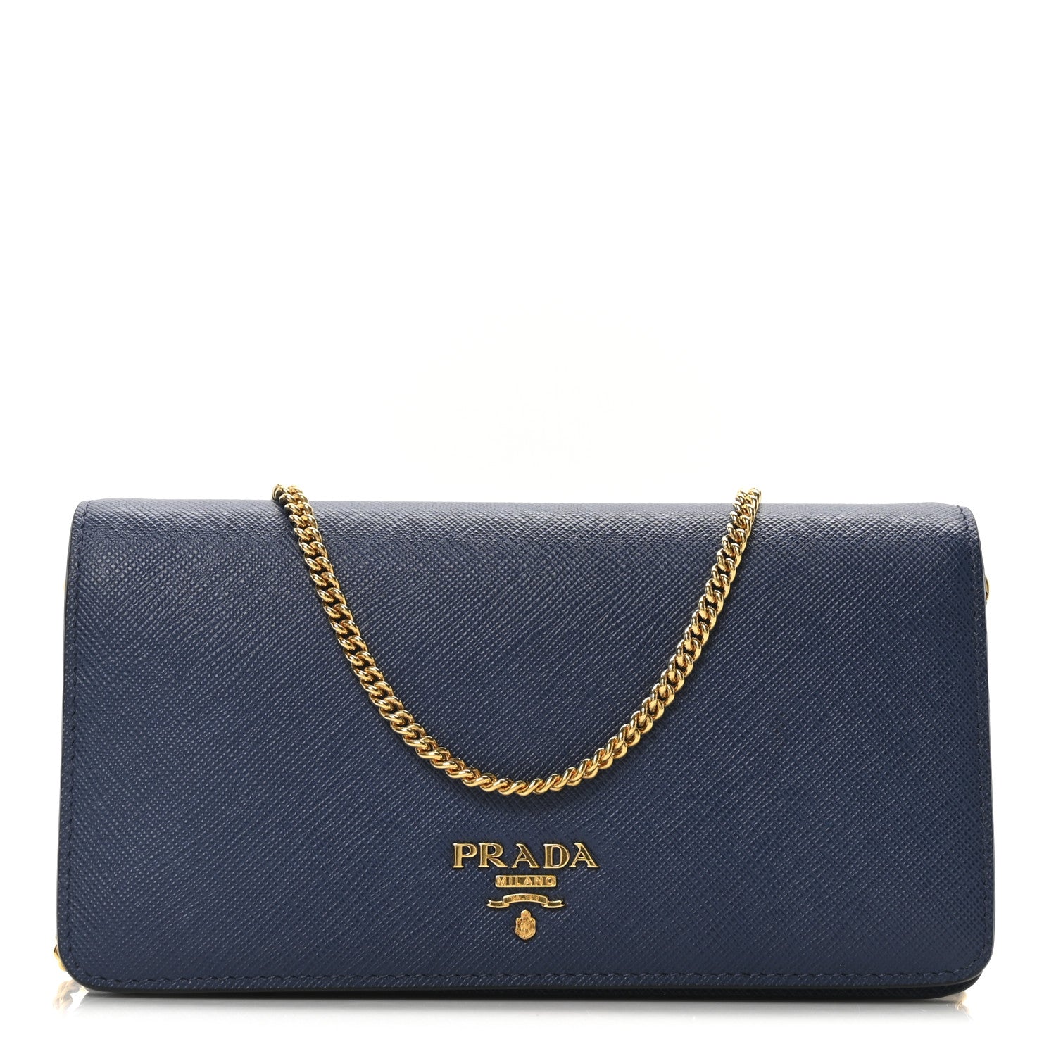 Prada Saffiano Metal Oro Mini Bag Bluette 1 of 9