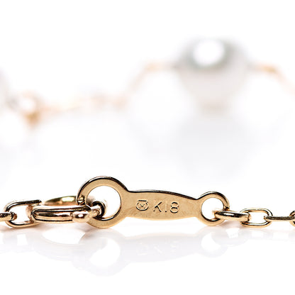 Mikimoto 18K Yellow Gold 5mm Akoya Cultured Pearl Station Bracelet 4 of 5