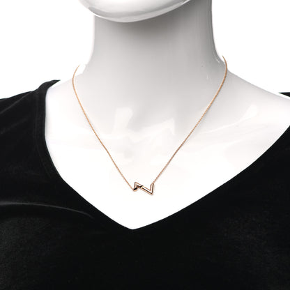 Louis Vuitton 18K Pink Gold LV Volt Upside Down Pendant Necklace 2 of 6
