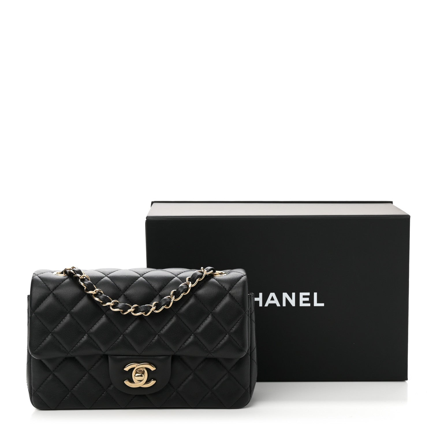 Chanel Lambskin Quilted Mini Rectangular Flap Black 11 of 11