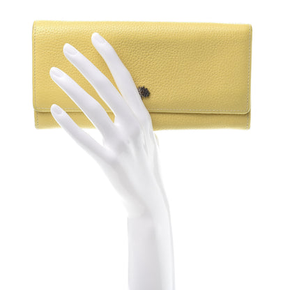 Mulberry Soft Large Grain Calfskin Eliza Continental Wallet Camomile 2 of 9