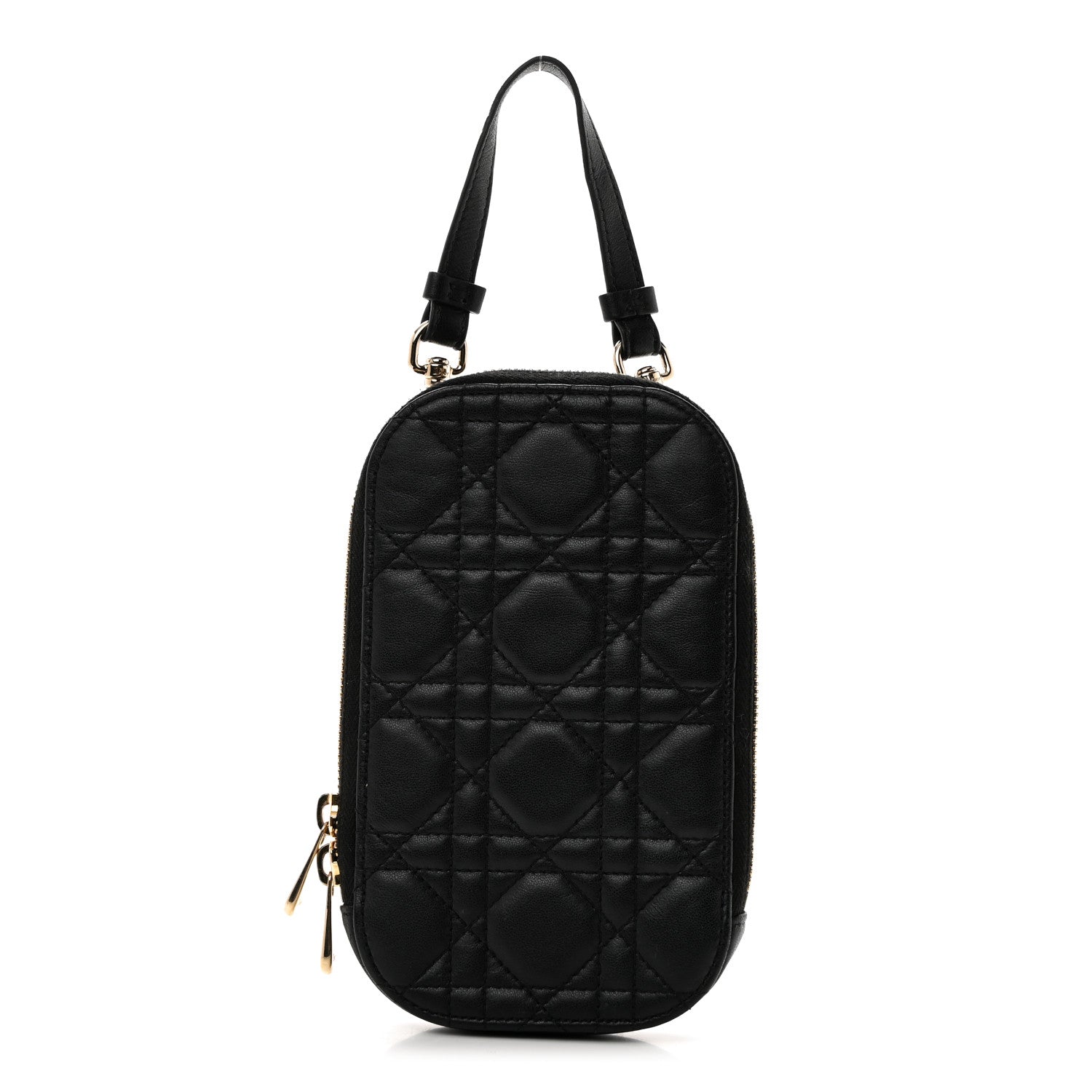Christian Dior Lambskin Cannage Lady Dior Phone Holder Black 1 of 8