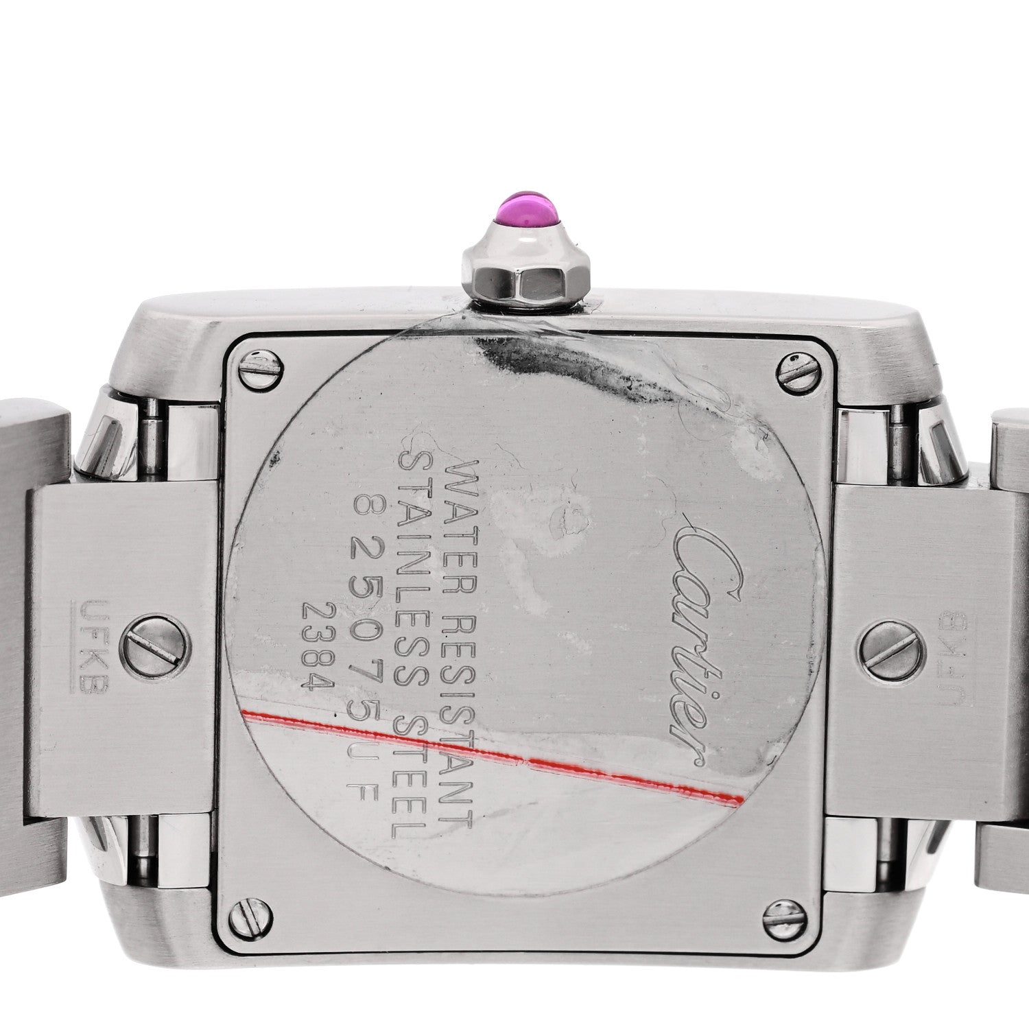 Cartier Stainless Steel Pink Mother of Pearl 20mm Tank Francaise Quartz Watch 4 of 4