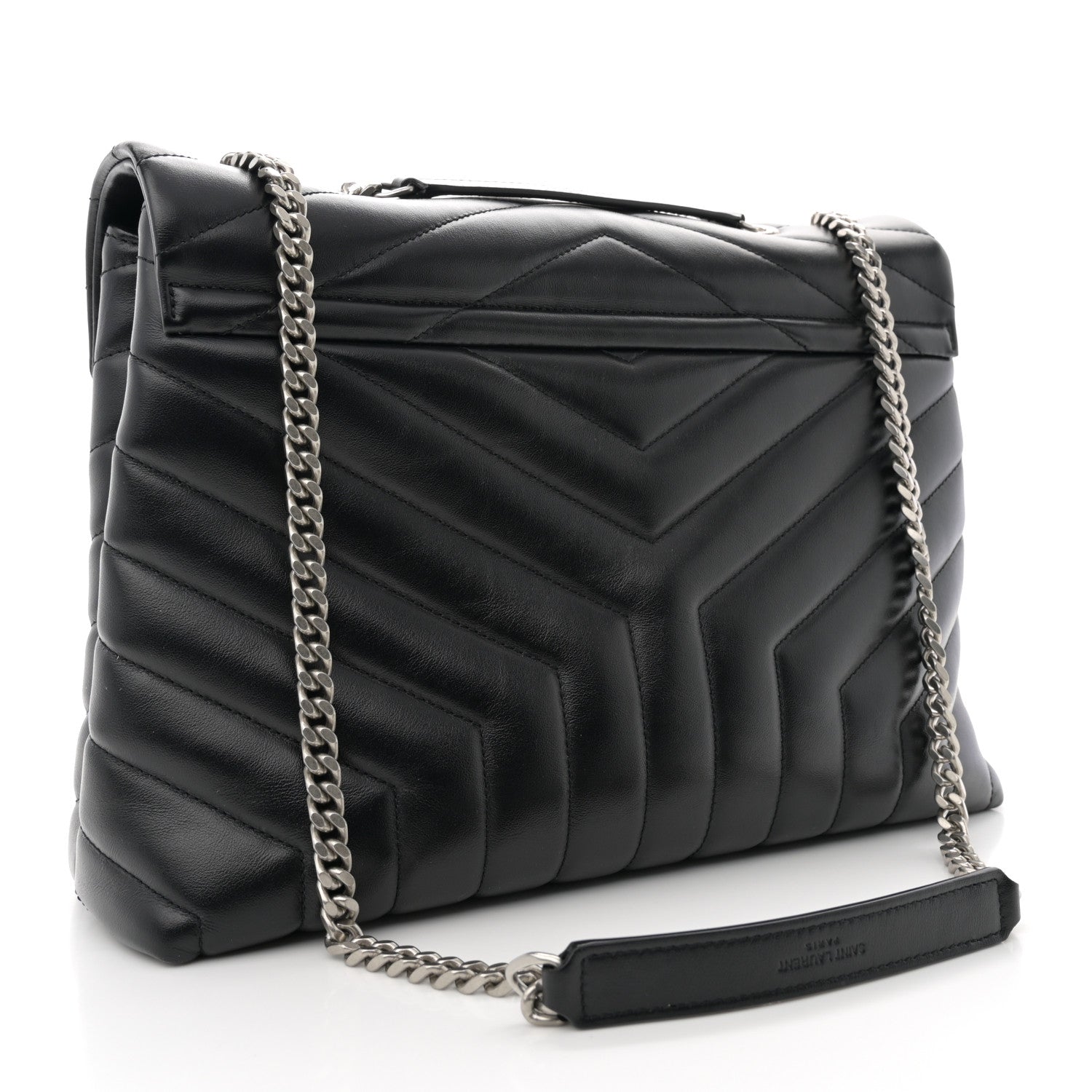 Saint Laurent Calfskin Y Quilted Monogram Medium Loulou Chain Satchel Black 3 of 11