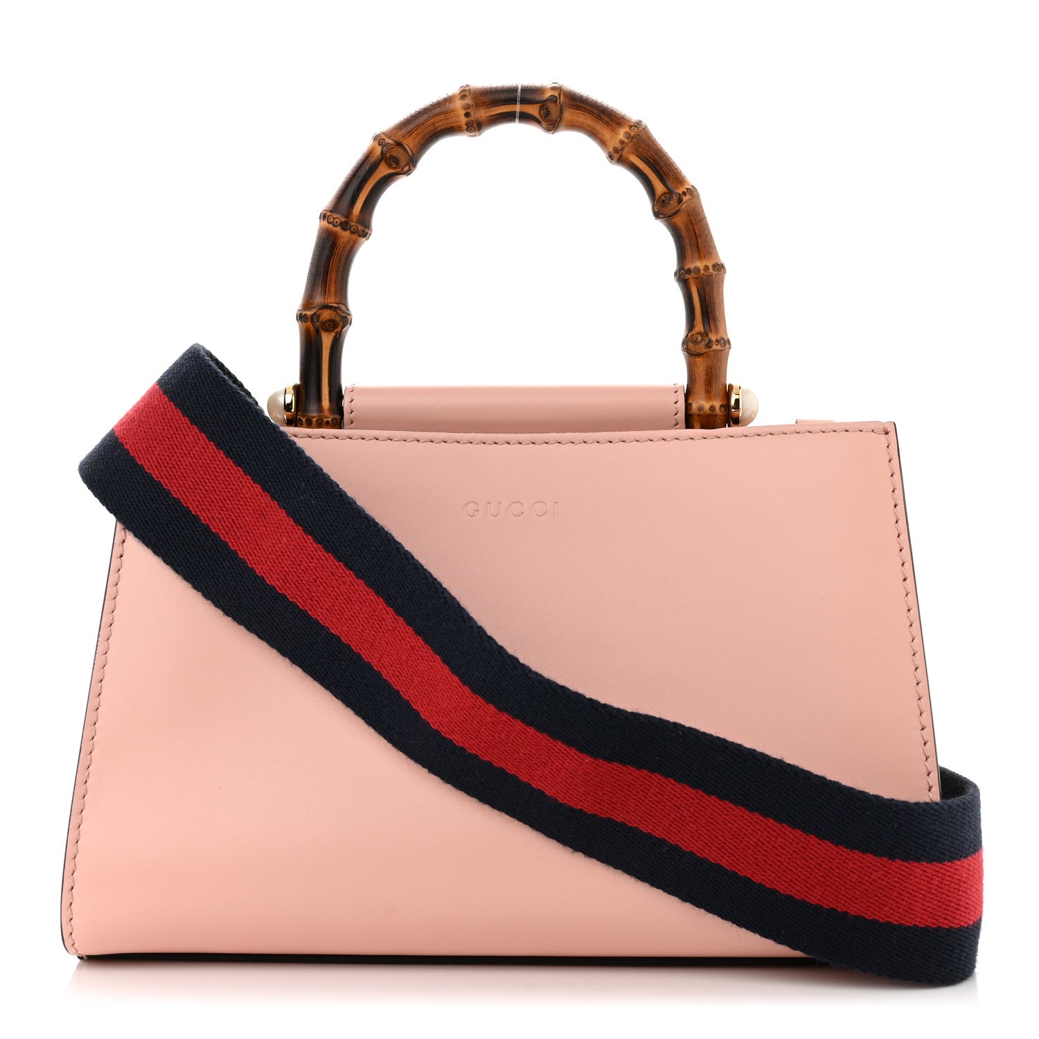 Gucci Nappa Bamboo Web Mini Nymphaea Top Handle Bag Perfect Pink Mystic White 1 of 10