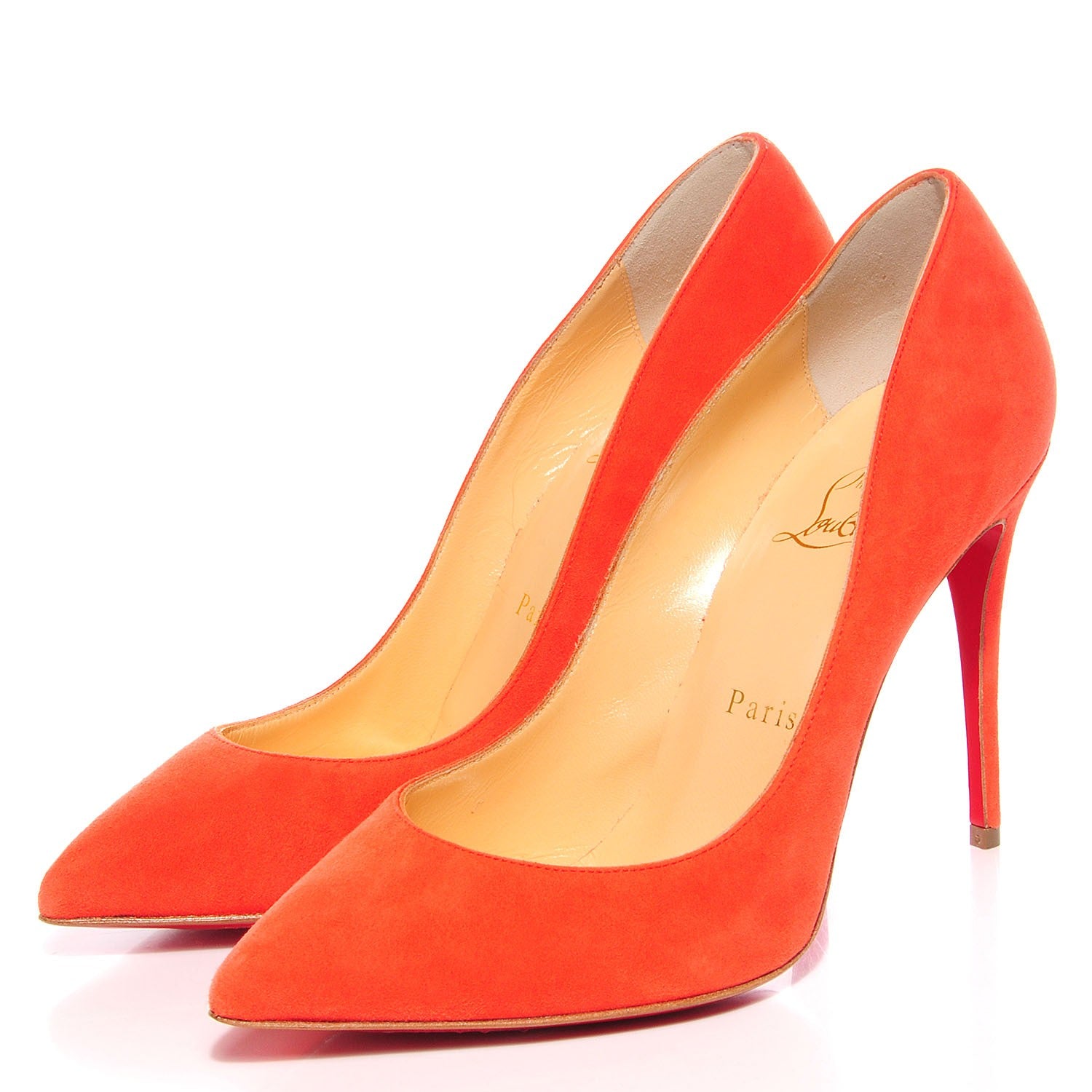 Christian Louboutin Suede Pigalle Follies 100 Pumps 36.5 6.5 Papaye 3 of 7
