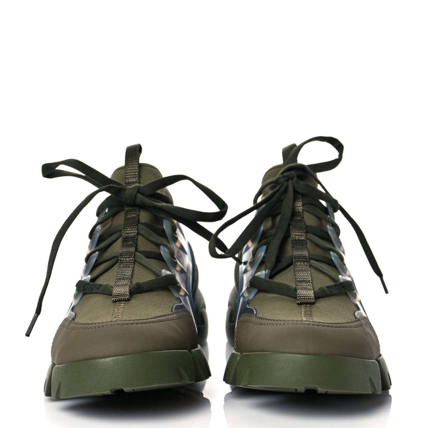 Christian Dior Neoprene Rubber Womens D-Connect Sneakers 38 Kaki 2 of 10