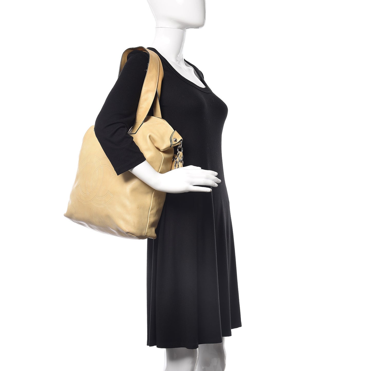 Lambskin Edgy Tote Beige