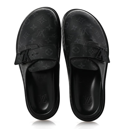 Louis Vuitton Monogram Eclipse LV Easy Mens Mule 8 Black 2 of 11