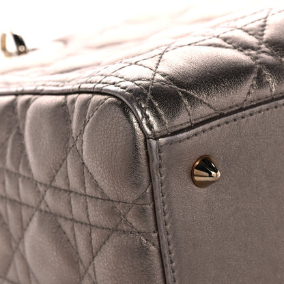 Christian Dior Metallic Calfskin Cannage Medium Lady Dior Gold 4 of 16
