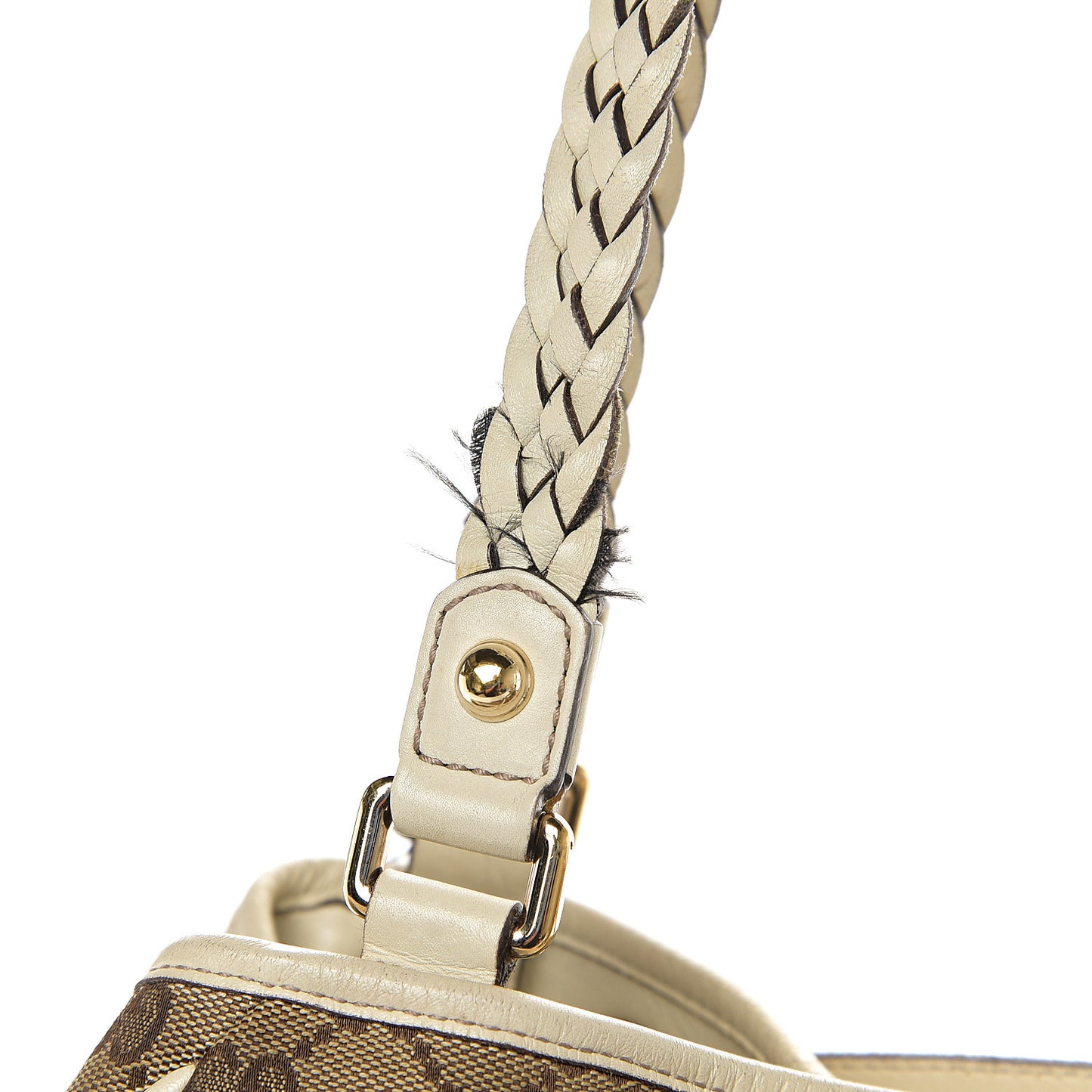 Monogram Peggy Braided Tote Off White