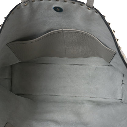 Valentino Garavani Grained Calfskin Rockstud Shoulder Tote Opal Grey 5 of 8