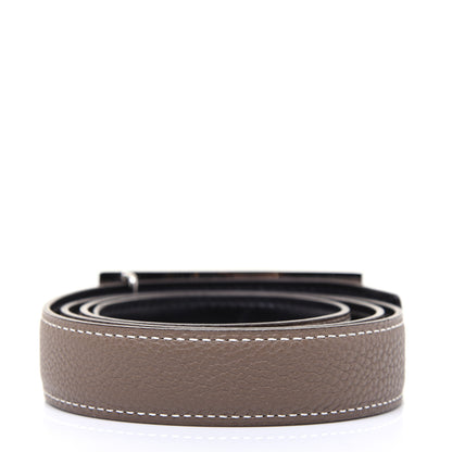 Hermes Togo Box 24mm Sydney Belt 80 Etoupe Black 3 of 9