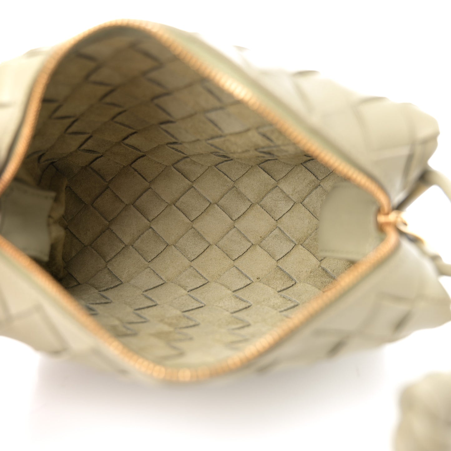 Nappa Intrecciato Mini Loop Camera Bag Travertine