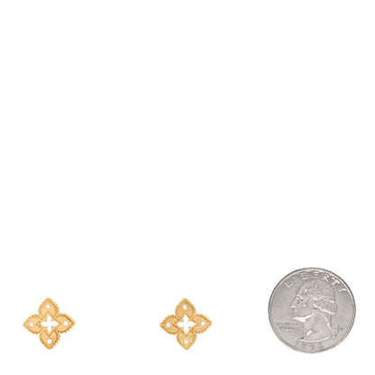 Roberto Coin 18K Yellow Gold Diamond Petite Venetian Princess Open Flower Stud Earrings 2 of 4