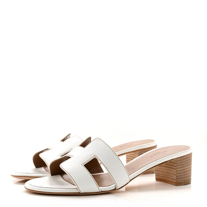 Hermes Calfskin Oasis Sandals 37 White 3 of 10